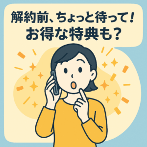 解約　抑止　引きとめ　キャンペーン　特典　割引
